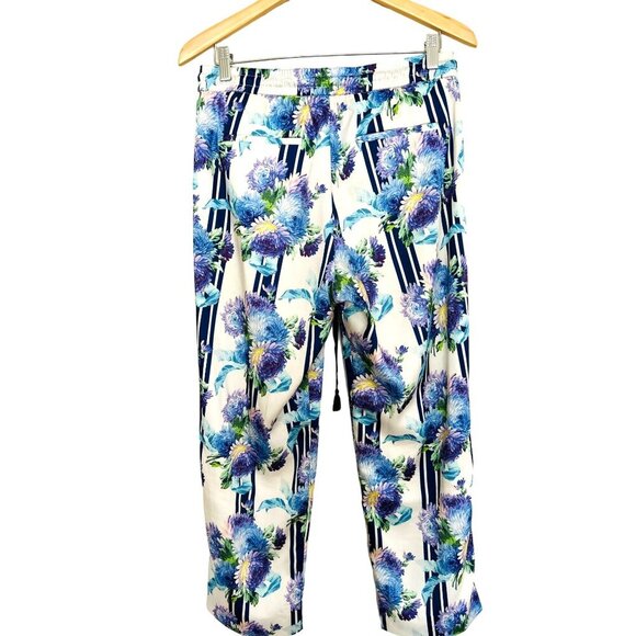 J.Crew Summer Pants Pull-up Drawstring Floral Size 10 - Picture 8 of 11